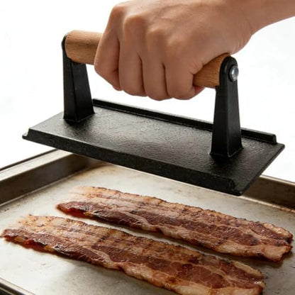 KitchenTools Heavy Duty 8"Cast Iron bacon Grill Press Smash Burgers Press - Image 3