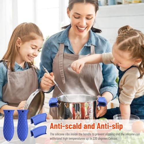 4 Pack Silicone Hot Handle Holder Cover Cast Iron Handle Cover Silicone Pot - Image 2
