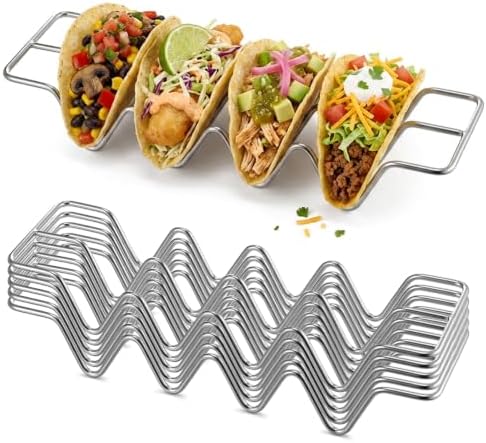 Stainless Steel Taco Holders Stand Set of 6 by Unknown