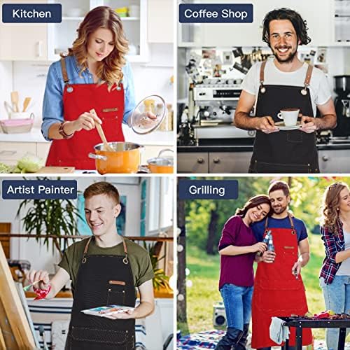 Genixart Chef Apron Men Women, Kitchen Aprons Cooking, BBQ - Image 6
