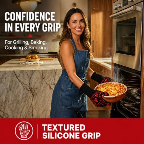 BBQ & Grill Gloves, Heat Resistant Oven Mitts - Image 5