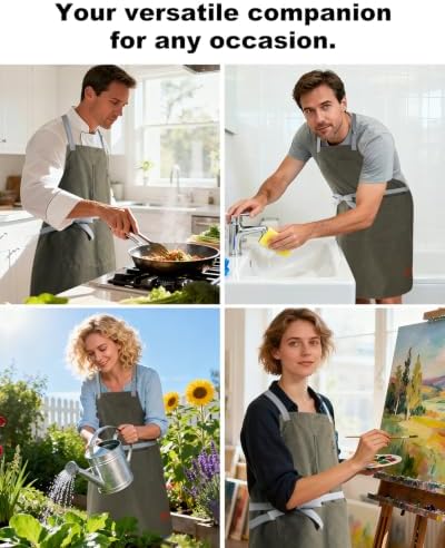 Chef Apron w/Pockets, Adjustable Strap - Image 6