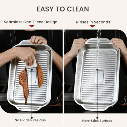 Grilling Prep and Serve Trays, 5-in-1 Grill Carry System Stainless Steel Food - Image 6