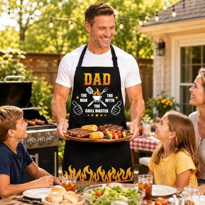 Dad Apron for Men, Apron with Pockets, Gifts for Father's Day Birthday Christmas - Image 6