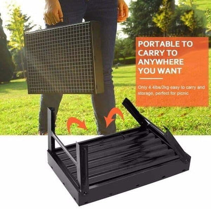 17 X 10 Inch Foldable Portable Stainless Steel BBQ Grill, Tool‑Free 2‑Step - Image 4