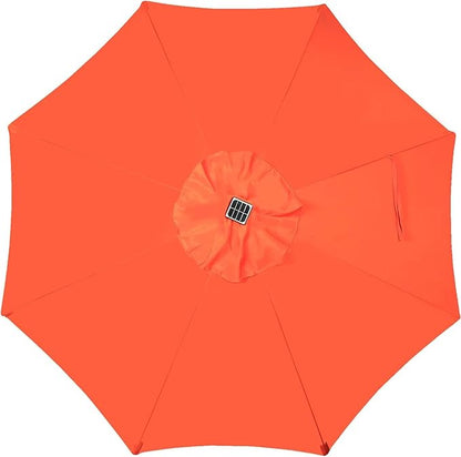9 ft Solar Umbrella, 32 LED Lighted Patio Umbrella, Table Market Umbrella - Image 3