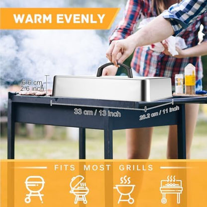 Reallnaive 4 Pcs 13 x 11 Inch Rectangular Basting Cover Stainless Steel Cheese - Image 5