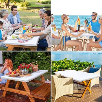 homing Rectangle Table Cloth Cover 6 Foot White Elastic Fitted Tablecloth - Image 6