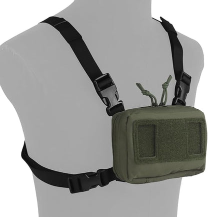 FoldPanel Tactical Chest Vest Pouch Set, Chest Rig Phone Mount as 4.7-6.7" Phone Plate Carrier Accessory with Pouch Cover