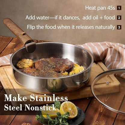 CAROTE 19pcs Tri-Ply Stainless Steel Cookware Set - Image 4