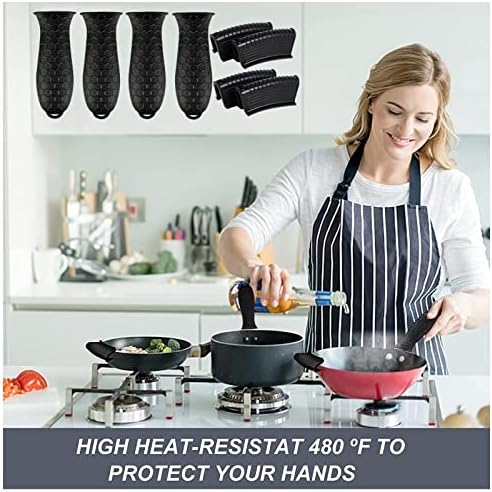 8 Pcs Non-Slip Silicone Hot Handle Holder & Assist Grips, Potholder - Image 7