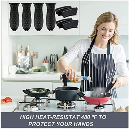 8 Pcs Non-Slip Silicone Hot Handle Holder & Assist Grips, Potholder - Image 7