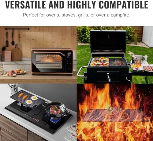 VEVOR Reversible Grill/Griddle, 9.7"x16.7" Pre-Seasoned Cast Iron Griddle - Image 6