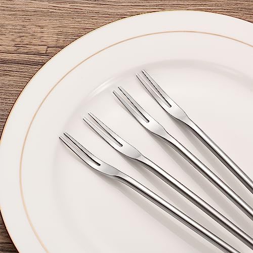4-Pack 8.7" Stainless Steel 2-Tine Pickle Forks – Long Handle Cocktail - Image 7