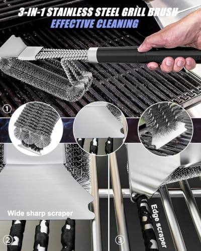 Grill Brush and Scraper, Adjustable Handle BBQ Grill Brush - Image 6