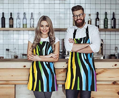 EKOBLA Zebra Aprons Colorful Animal Pattern Abstract Art Curve Drawing Stripes - Image 4