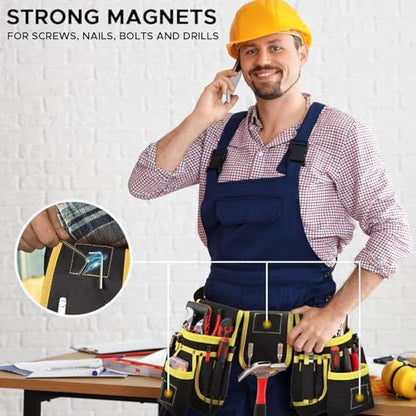 Tool Belt with 27 Pockets and 3 Magnetic Zones, Freely-Combinable Toolbelt - Image 3