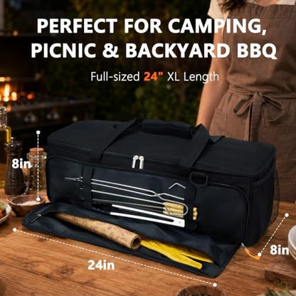 24” Grill Tool Storage with Rigid Bottom Board, BBQ Utensil Bag, Bag Only - Image 2