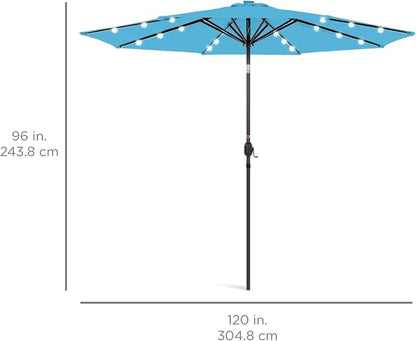 Best Choice Products 10ft Solar Polyester LED Lighted Patio Umbrella w/Tilt - Image 7