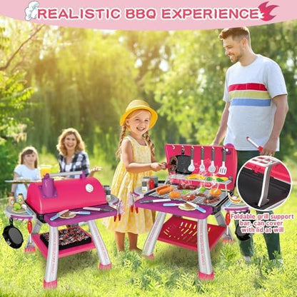 Kids Play Kitchen Toys, Kids BBQ Grill Kitchen Playset - Image 5