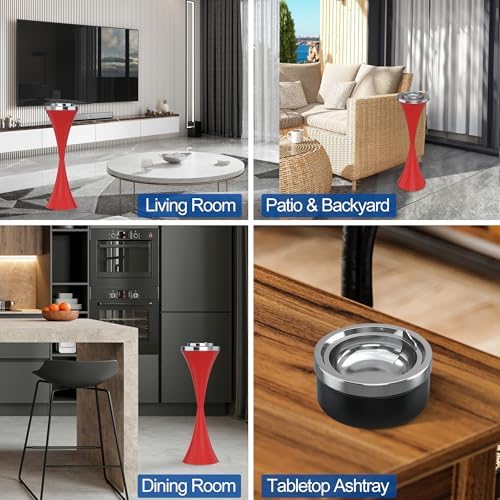 RELIANCER Floor Standing Ashtray w/Detachable Cigar Container, Stainless Steel - Image 7