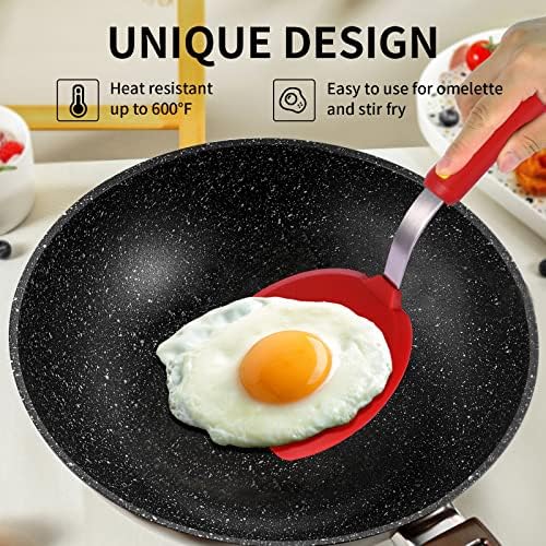 Silicone Spatula Turner Heat Resistant 600°F 3 Piece Set Non Scratch Flexible - Image 2