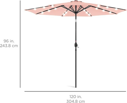 Best Choice Products 10ft Solar Polyester LED Lighted Patio Umbrella w/Tilt - Image 7