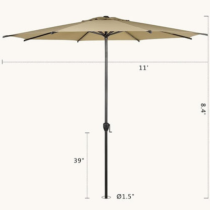 Abba Patio 11FT Lyon Outdoor Patio Umbrella Outdoor Table Umbrella - Image 7