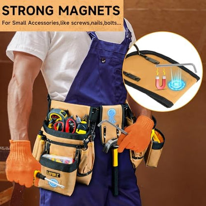 LEFOR·Z Tool Belt with 4 D-Rings, 27-Pockets Tool Belts - Image 4