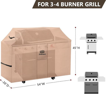 Oneness Grill Cover，54 inch Waterproof Weather Resistant BBQ Gas Grill Cover for Weber Spirit Char-Broil Performance,No Fading Within 2 Years