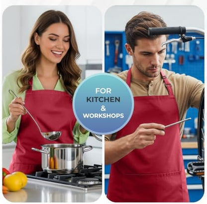 Utopia Kitchen Bib Aprons 4 Pack Adjustable - Image 6