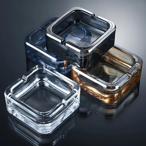 Square Cigar Ashtray, Classic Clear Crystal Glass Cigarette Ashtray Holder - Image 7
