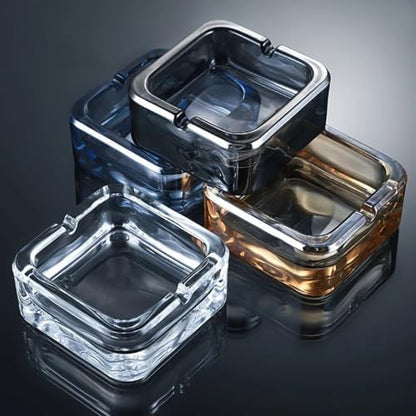 Square Cigar Ashtray, Classic Clear Crystal Glass Cigarette Ashtray Holder - Image 7
