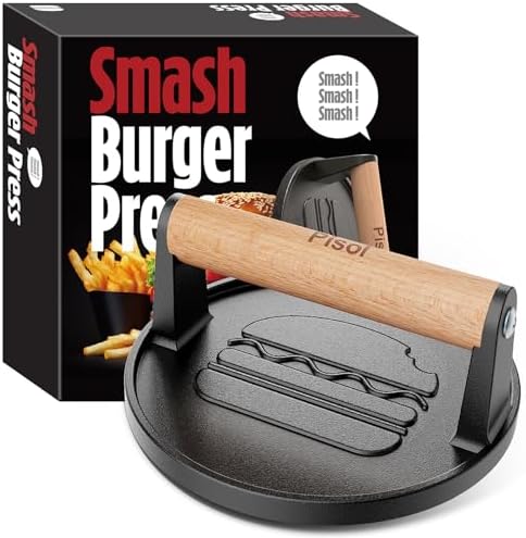 Pisol Smash Burger Press, Cast Iron Steak Weight Meat Patty Press Tool by Pisol
