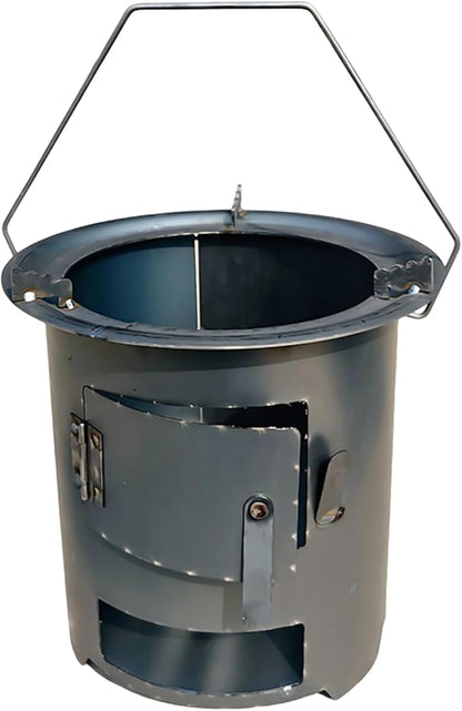 Rocket Stove Camping – Outdoor Wood Burner | Portable Outdoor Cookware With Grill And Tongs, Ideal For Survival, Backpacking, Hiking, RV Travel, Preparedness, Bonfires, Patio, Cooking Advent