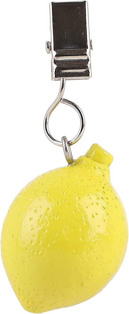 TwoFish Home Set of 4 Lemon Resin Tablecloth Weights Clips Handicraft Lemon Tablecloth Clamps Pack of 4