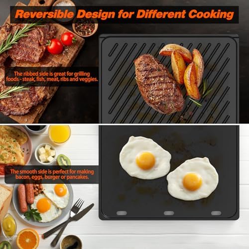 onlyfire Reversible Cast Iron Griddle and Cooking Grate Combo Set - Image 5