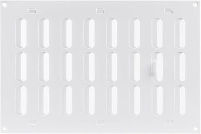 Vent Systems 12" x 8" Inch (Overall) White Metal Vent Cover - Durable Wall and Ceiling Adjustable Air Return Grille with Built-in Mesh Screen - HVAC Ventilation Duct Cover for Indoor and Outdoor Use
