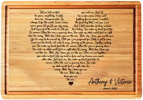 Personalized Cutting Board Wedding Heart Song Lyrics Couple Gifts by GiftsToEngrave