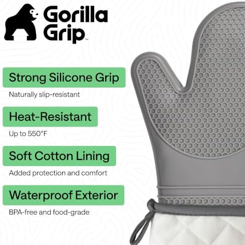 GORILLA GRIP Silicone Oven Mitts, 550F Heat Resistant - Image 2