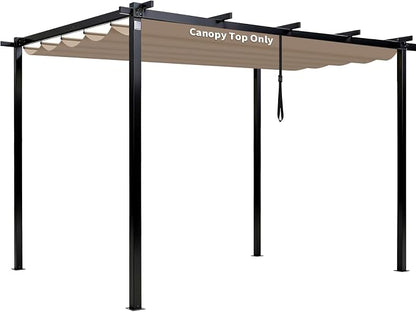 Mrsenloi 10 x 10 Pergola Shade Cover Replacement, Top Only, Retractable Sun by Mrsenloi