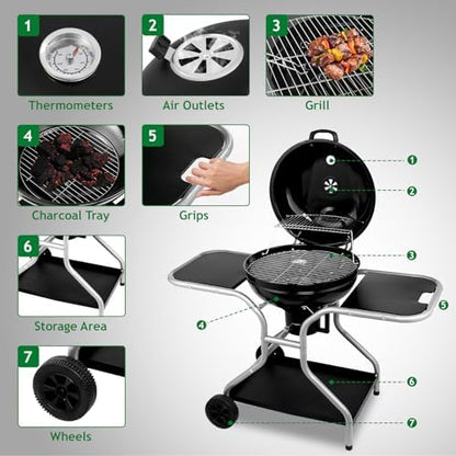 12.5 inch Kettle Charcoal Grill - Image 3