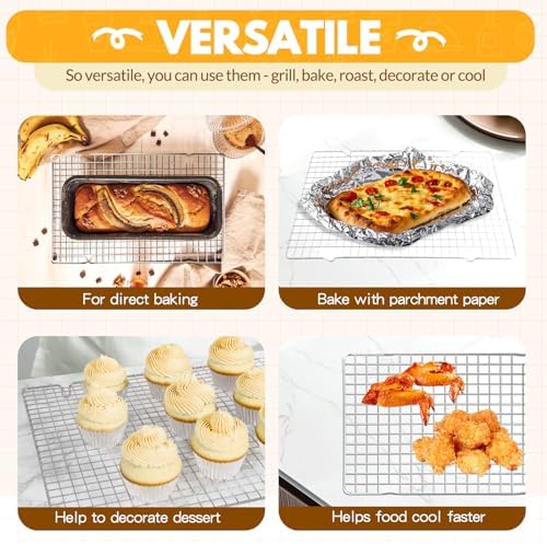 2 PCS Cooling Racks for Cooking and Baking, 15x10 Inches Stainless Steel - Image 3