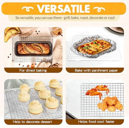 2 PCS Cooling Racks for Cooking and Baking, 15x10 Inches Stainless Steel - Image 3