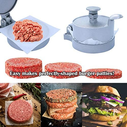 laffeya Burger Press, Adjustable Hamburger Patty Maker & 50 Parchment Paper - Image 4