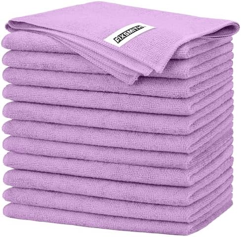 FIXSMITH Purple Microfiber Cleaning Cloth -Pack of 12, Highly Absorbent by FIXSMITH