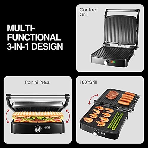 OSTBA Panini Press Grill, 4-Slice Sandwich Maker - Image 4