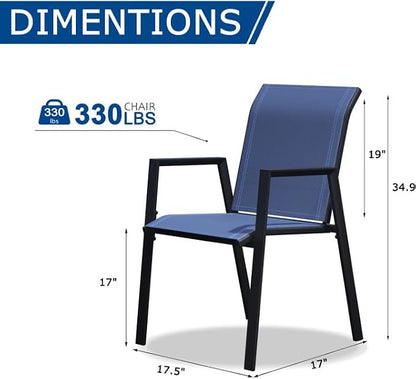 Outdoor Patio Chairs Set of 6, Lightweight Patio Set - Image 6