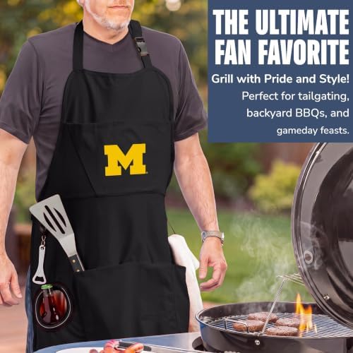 NCAA College Sports Grilling Apron | Bottle Opener and Insulated Beverage - Image 2