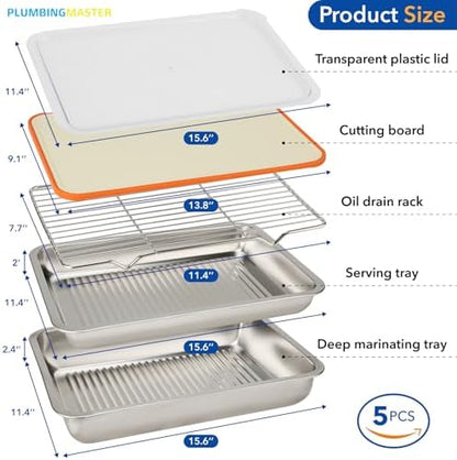 Grilling Gifts for Family: 5-in-1 Outdoor BBQ Food Prep Tray & Carry System - Image 2